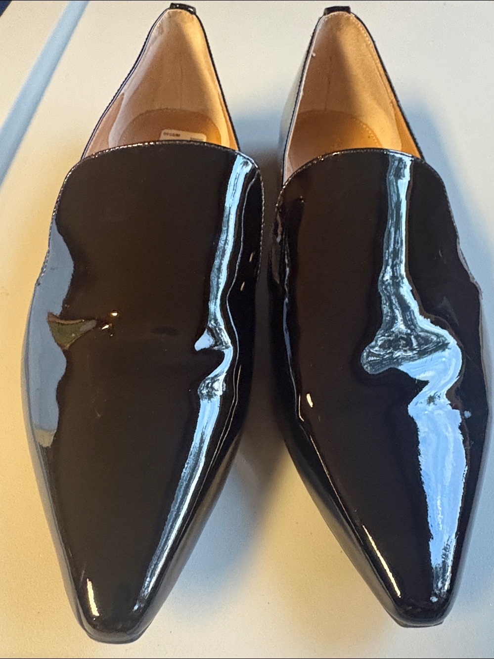 Calvin Klein Black Patent Pointed Toe Flats Women’s size 9